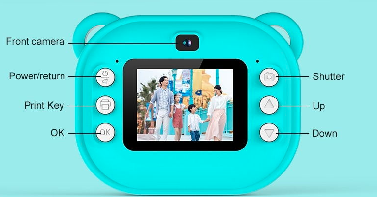 Blauwe 3in1 Instant Print Kids Camera